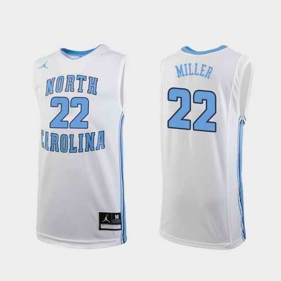 Men North Carolina Tar Heels Walker Miller White Replica College Basketball Jersey